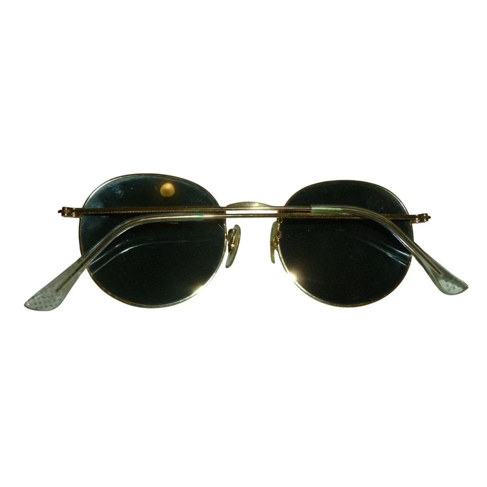 WearMe Pro Nevada Round Gold Metal Frame Sunglasses‎ Dark Tinted Lenses Retro